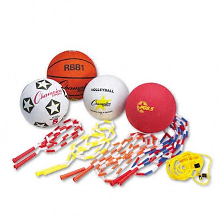 Champion Sports DDI 508568 Physical Education Kit w/Seven Balls 14 Jump Rope CH32195